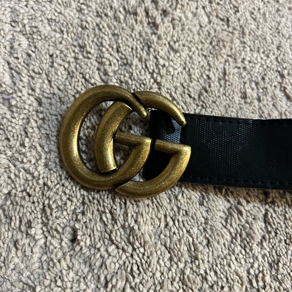 Gucci Black Logo GG Belt